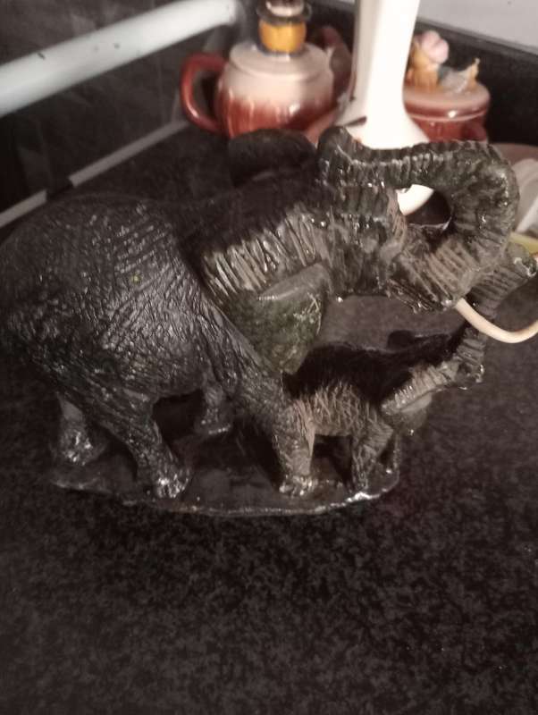 Vintage hand sculpture Elephants