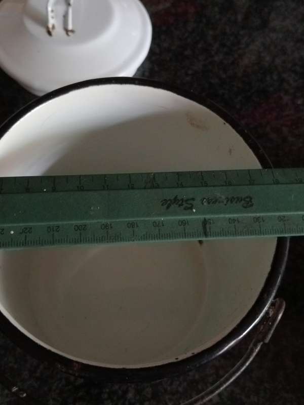 VINTAGE ENAMEL BILLY CAN