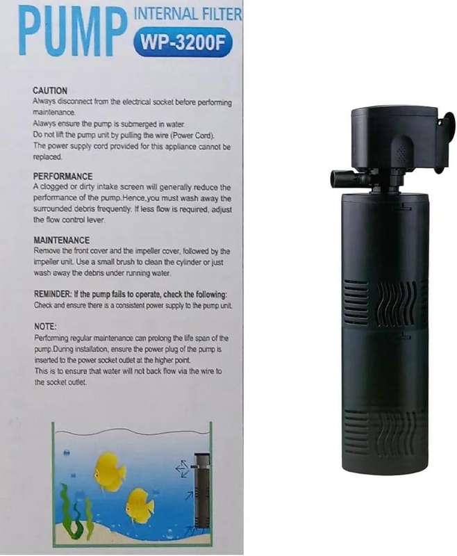 Sobo Wp-3200F Power : 25W F.Max : 1200L/H Upto 3.5 Feet Tank | 3 in 1 Filtration, Oxygenation