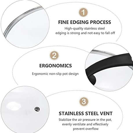 Non-Stick Stainless Steel Frying Pan Wok with Self-Standing Lid - 32cm