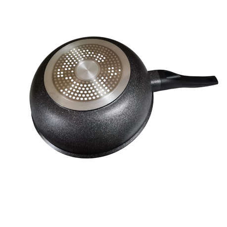 Non-Stick Stainless Steel Frying Pan Wok with Self-Standing Lid - 32cm