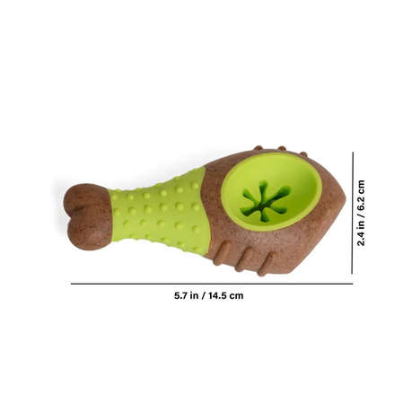 Tough Chicken Leg Chew Toy with Treat Dispenser for Dogs Bacon Flavour