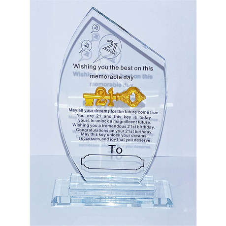 21st Birthday Crystal Plaque with Gift Box - A Timeless Keepsake