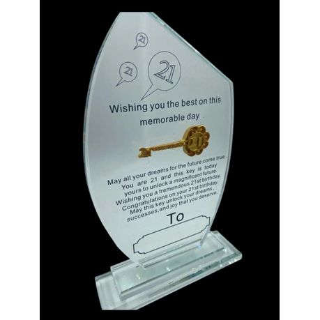 21st Birthday Crystal Plaque with Gift Box - A Timeless Keepsake