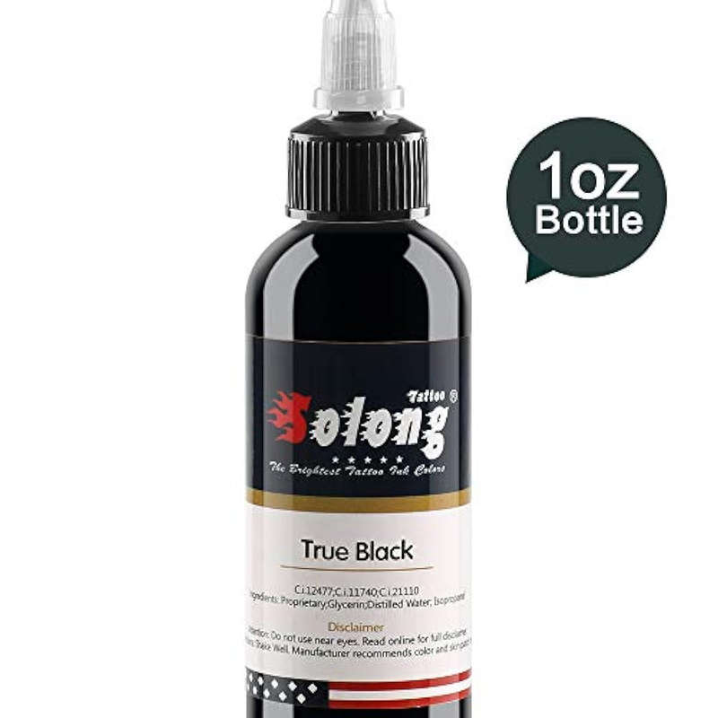 Solong Tattoo Professional Ink Black Tattoo Pigment for Shading and Lining 30ml