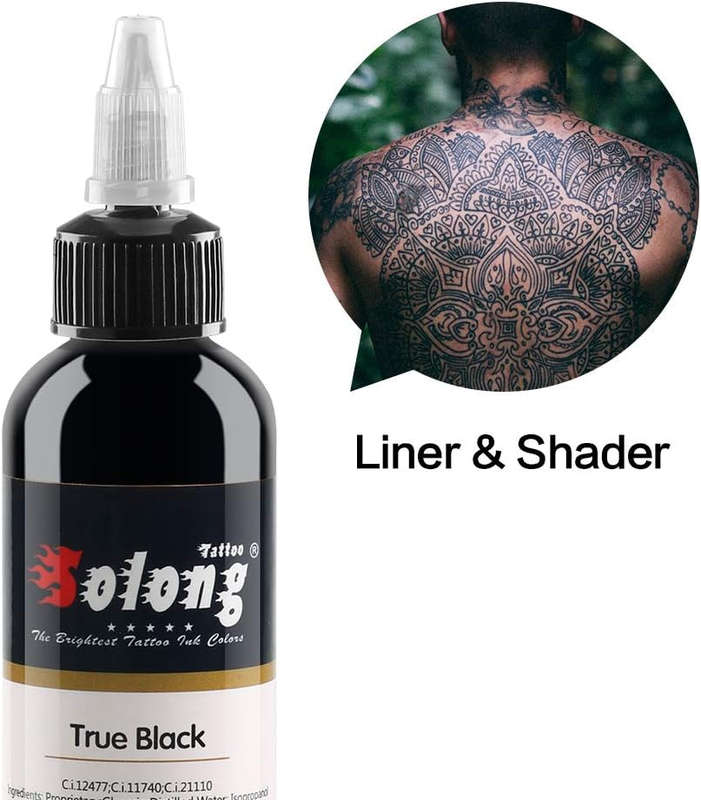 Solong Tattoo Professional Ink Black Tattoo Pigment for Shading and Lining 30ml