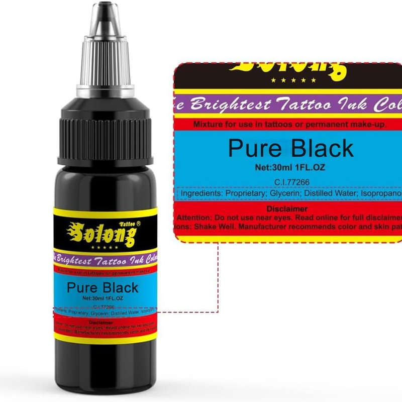 Ink Set Pigment Kit Snow Pure Black Tattoo Supplies 1OZ(30ml)