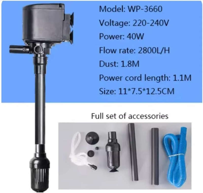 SOBO WP-3660 Aquarium Submersible Power Head Pump  40W 2800 L/HHigh-Flow Pump