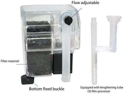 Aquarium Hanging Skimmer Filter  5W Power  350L/H Flow Rate  External Hang-On Fish Tank Filter 