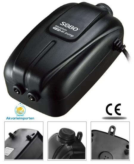 Sobo Aquarium Silent Design Air Pump Double Air Output Adjustable 2x6L/Min