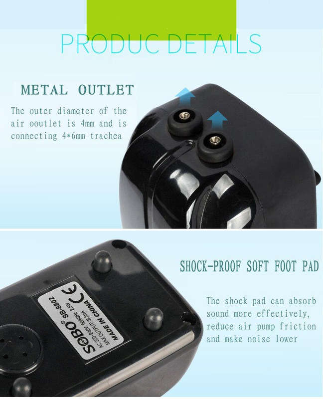Sobo Aquarium Silent Design Air Pump Double Air Output Adjustable 2x5L/Min Sobo SB-8806 Aquarium