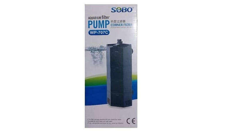 Aquarium Corner Filter Water Surface Clean Sobo, Power: 12W, F. Max: 600L/H(WP-707C)