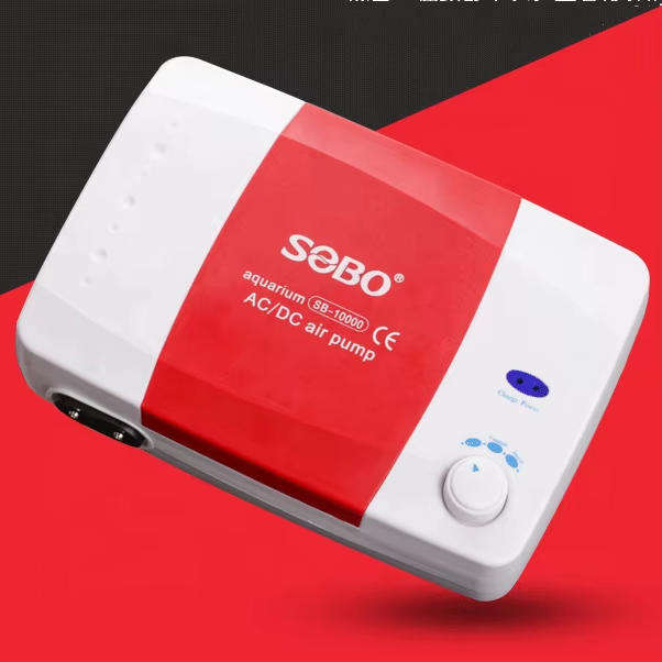 Sobo Rechargeable Aquarium Air Motor SB-10000 Ac/dc 7.4V. 12W 2X5Lt/min.