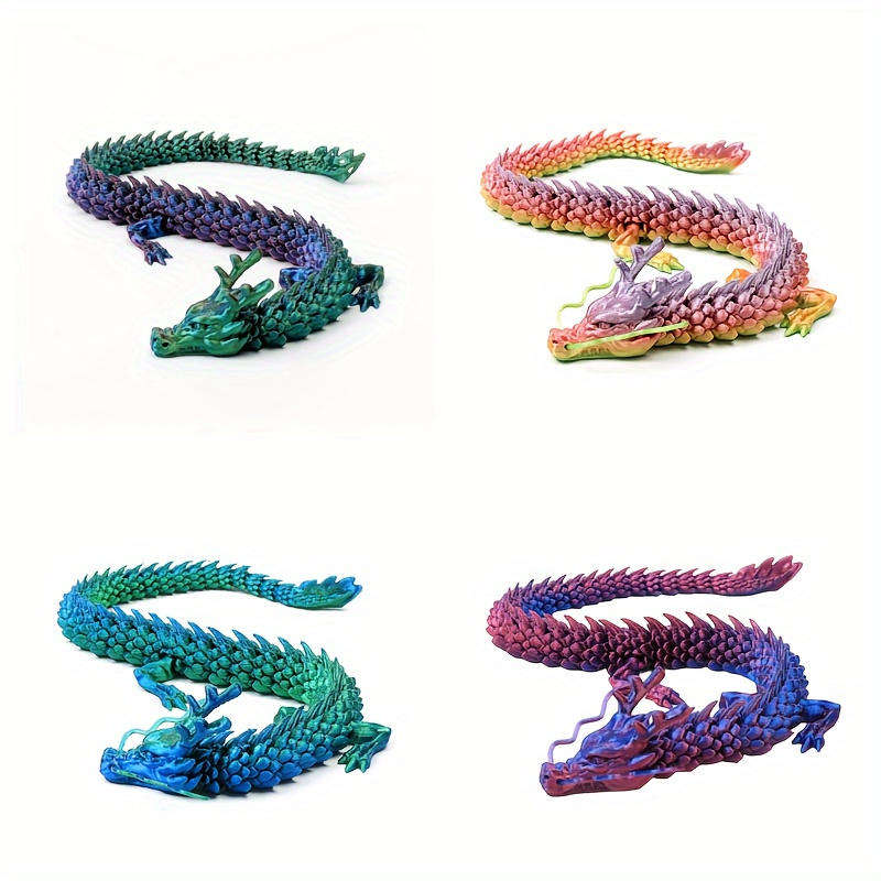 3D Printed Chinese Dragon Statue Figurine assorted colors