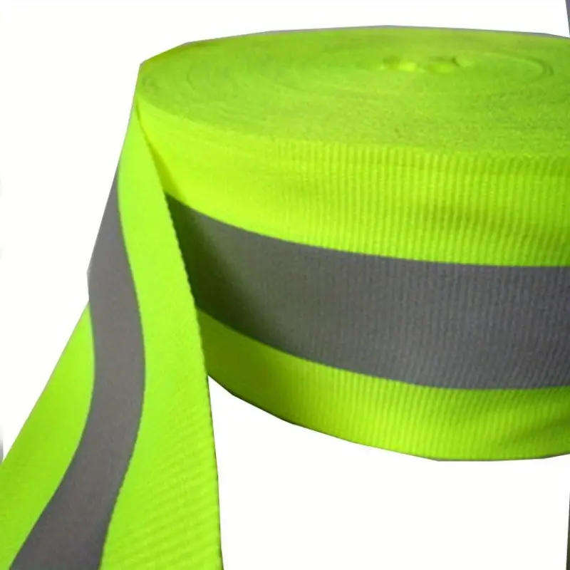50mm x 20mm x 100m reflective lime & silver tape
