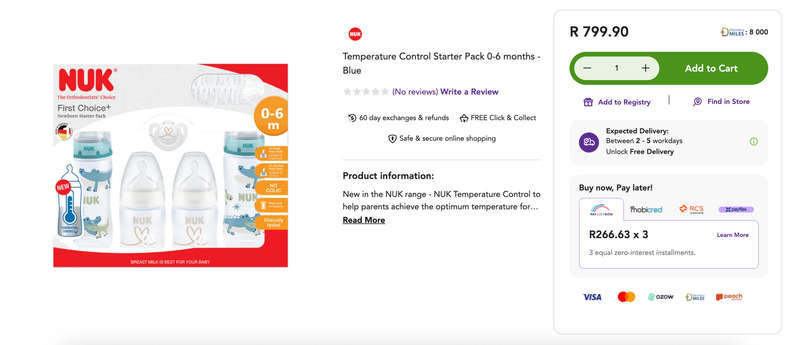 Nuk Newborn Temperature Control Starter Pack 0-6 months - Blue & White on Auction Now!!!