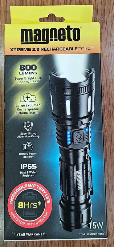 Megneto 800Lumens Xtreme 2.0 Recharable Torch on Auction now!!!