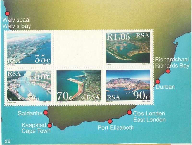 795 SA HARBOURS MINIATURE SHEET NO 22 UMM