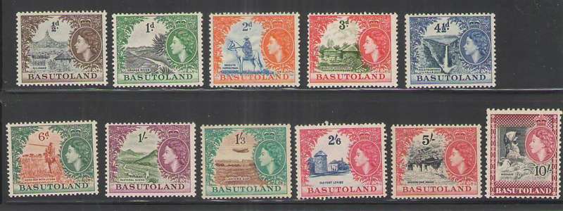 BASUTOLAND 1954 QEII DEF SET COMPLETE LMM
