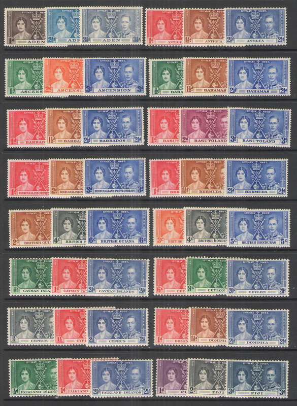 CORONATION ISSUE 1937 (16) SETS A -F LMM SEE BELOW