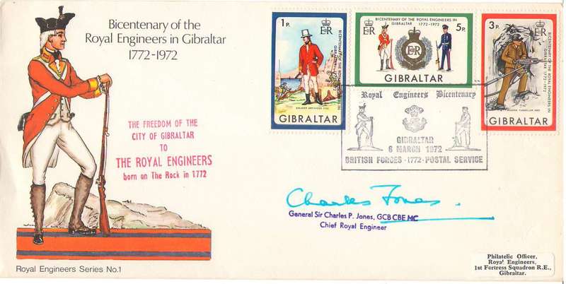 FDC GIBRALTAR ROYAL ENGINEERS SIGNED
