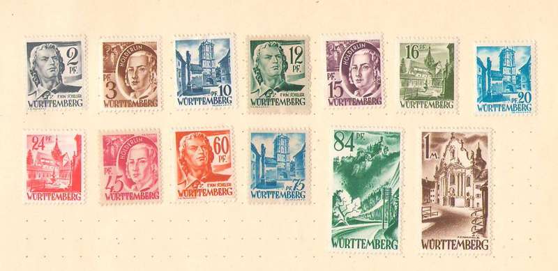 GERMANY 1947 WURTEMBURG SET MINT