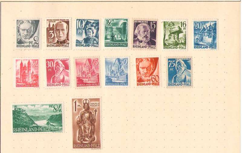 GERMANY 1947 RHEINLAND-PFALZ SET MINT