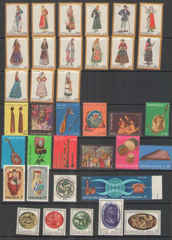 GREECE SELECTION OF SETS 1974-1976 UMM