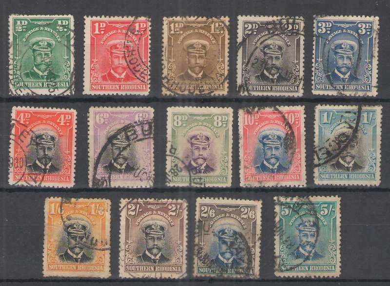 SOUTHERN RHODESIA ADMIRALS FULL SET TO 5/- VFU CV R5300