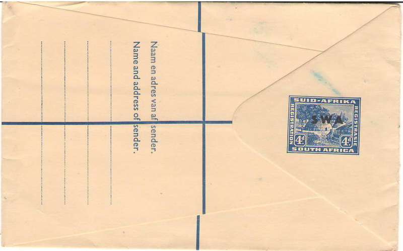 SWA BLANK REGISTERED ENVELOPE WITH STAMP