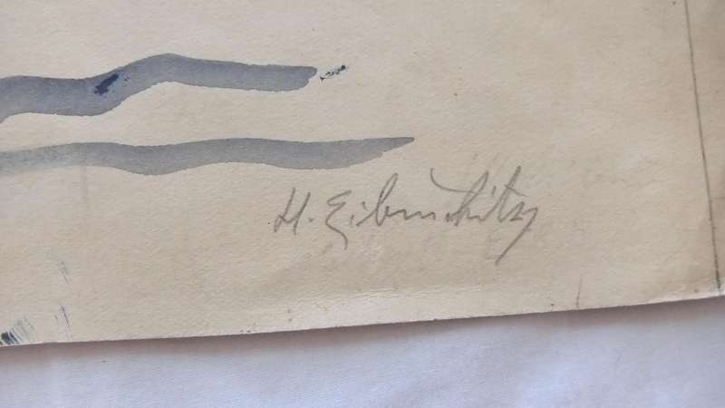 An original watercolour painting by international artist Hedwig Brecher Eibuschitz " horse study "