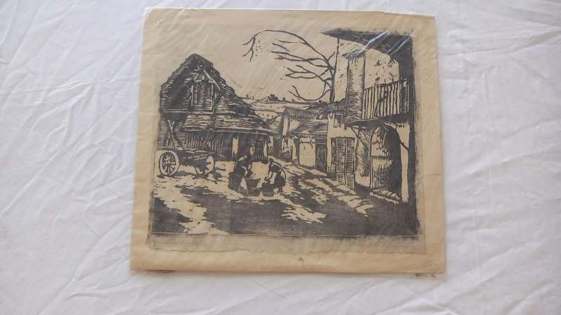 An original woodblock print by Hedwig Brecher Eibuschitz - prior to coming to South Africa
