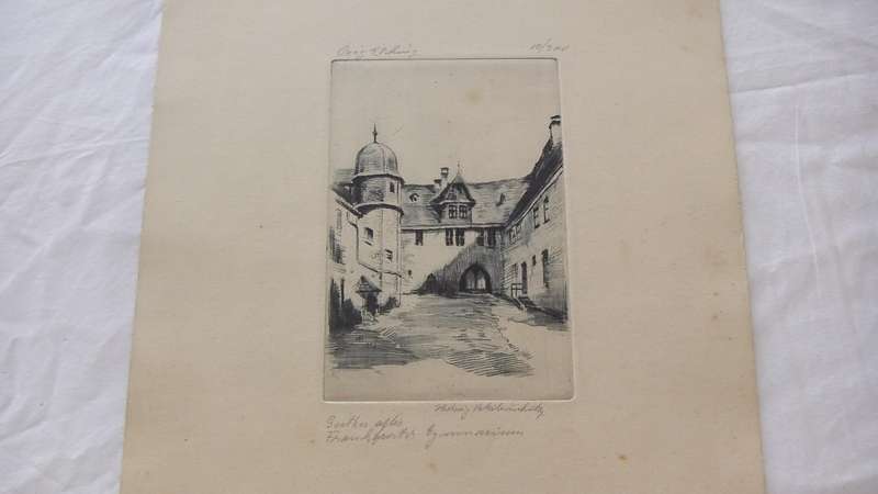 An original etching by international artist Hedwig Brecher Eibuschitz