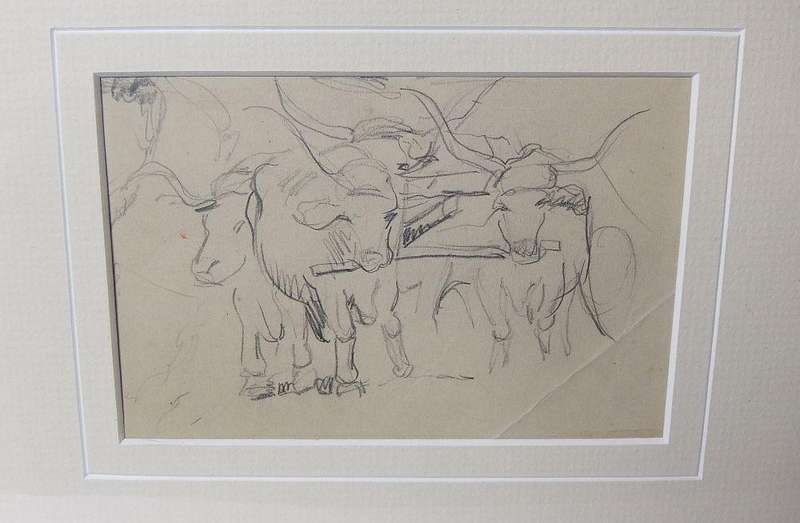 An original pencil sketch by international artist Hedwig Brecher Eibuschitz " animal study "