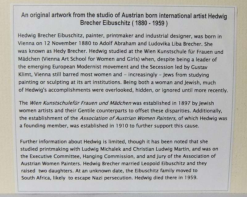 An original signed pencil sketch by international artist Hedwig Brecher Eibuschitz " architecture "