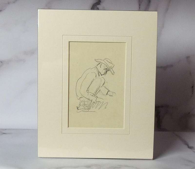 An original pencil sketch by international artist Hedwig Brecher Eibuschitz " figure study "