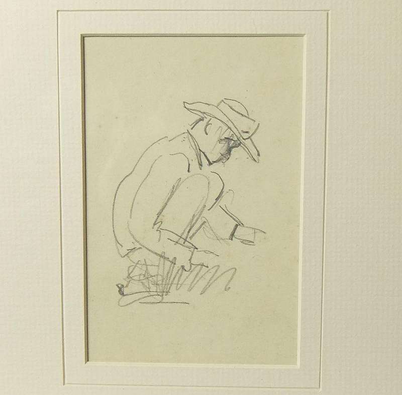 An original pencil sketch by international artist Hedwig Brecher Eibuschitz " figure study "