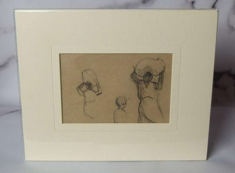 An original pencil sketch by international artist Hedwig Brecher Eibuschitz " figure study "