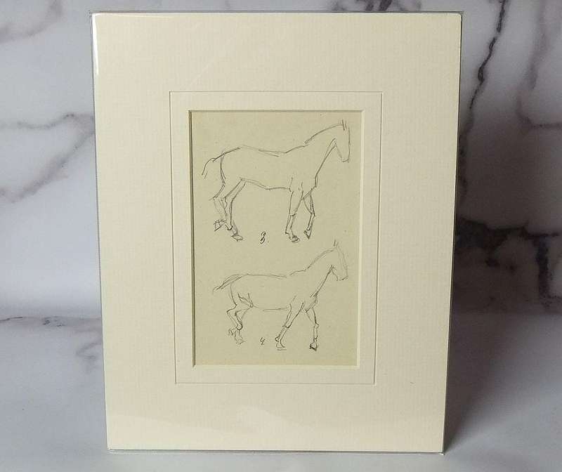 An original pencil sketch by international artist Hedwig Brecher Eibuschitz " horse study "