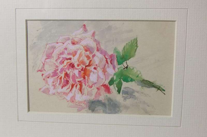 An original watercolour painting by international artist Hedwig Brecher Eibuschitz " rose study "