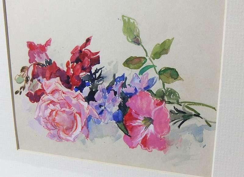 An original watercolour painting by international artist Hedwig Brecher Eibuschitz "rose study "