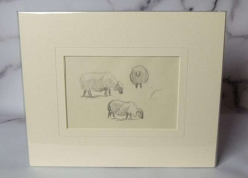 An original pencil sketch by international artist Hedwig Brecher Eibuschitz " animal study "