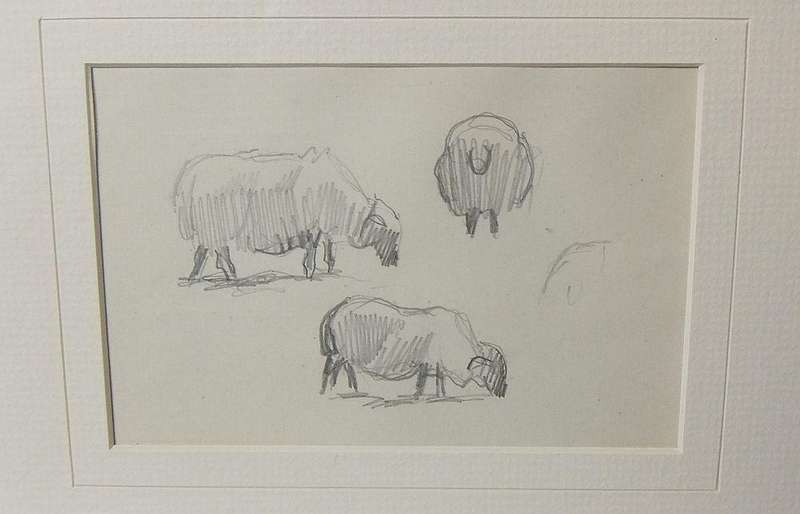 An original pencil sketch by international artist Hedwig Brecher Eibuschitz " animal study "