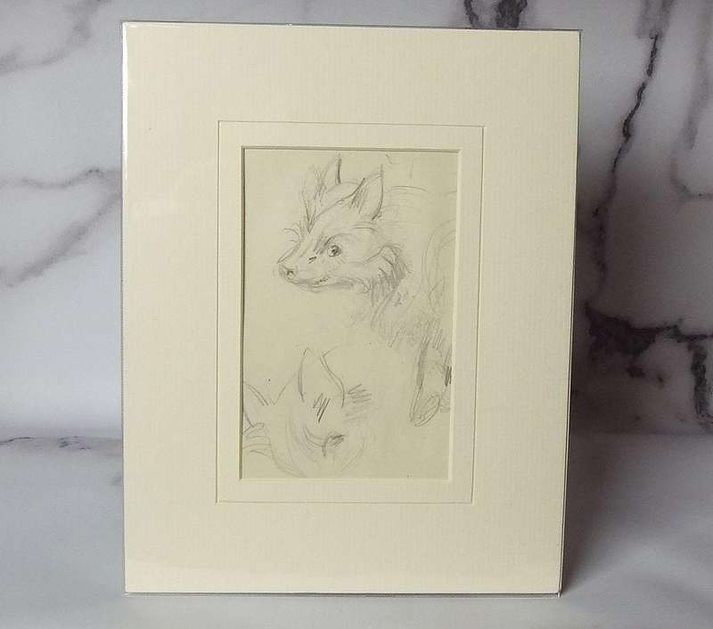 An original pencil sketch by international artist Hedwig Brecher Eibuschitz " animal study "