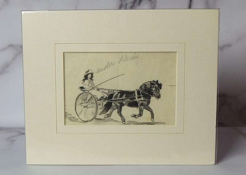 An original watercolour painting by international artist Hedwig Brecher Eibuschitz "carriage study "