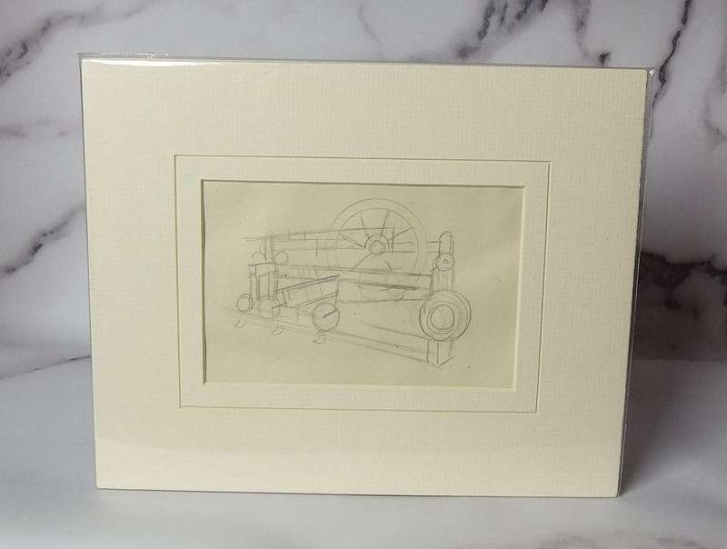 An original pencil sketch by international artist Hedwig Brecher Eibuschitz " mechanical study "
