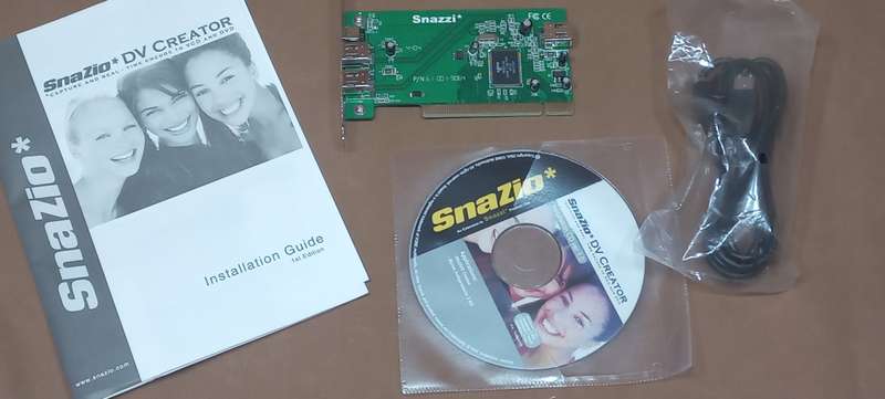 Snazio DV Creator Firewire card and software