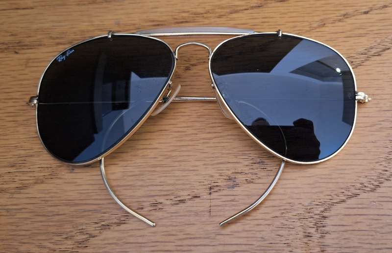 Vintage Ray Ban Aviators Bausch and Lomb B&L Medium 58 with sweatband and Cable temples