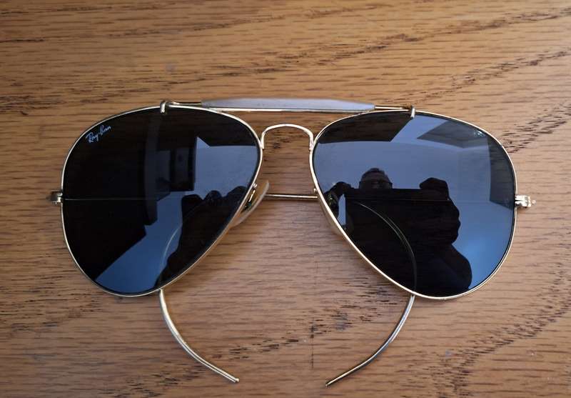Vintage Ray Ban Aviators Bausch and Lomb B&L Medium 58 with sweatband and Cable temples