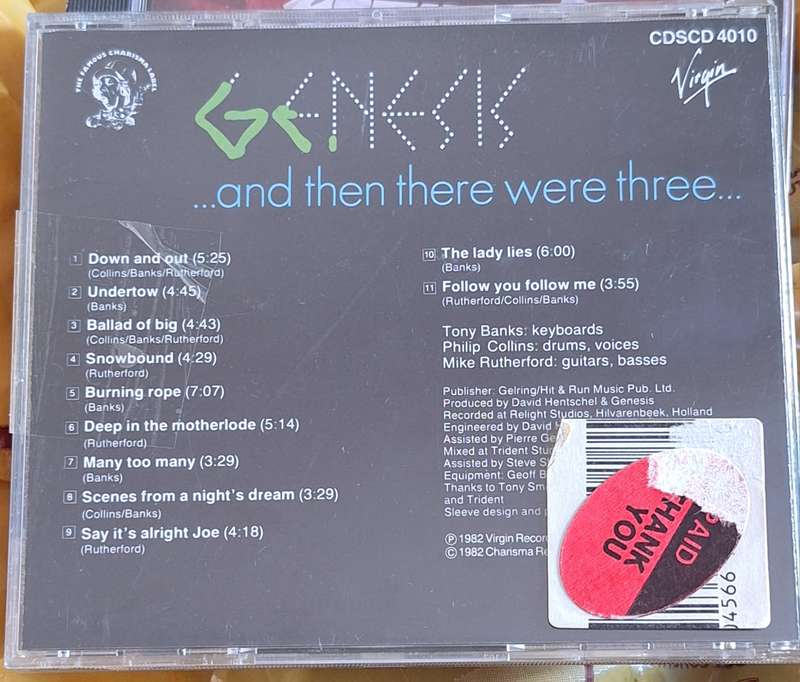 Genesis CD and then there were three